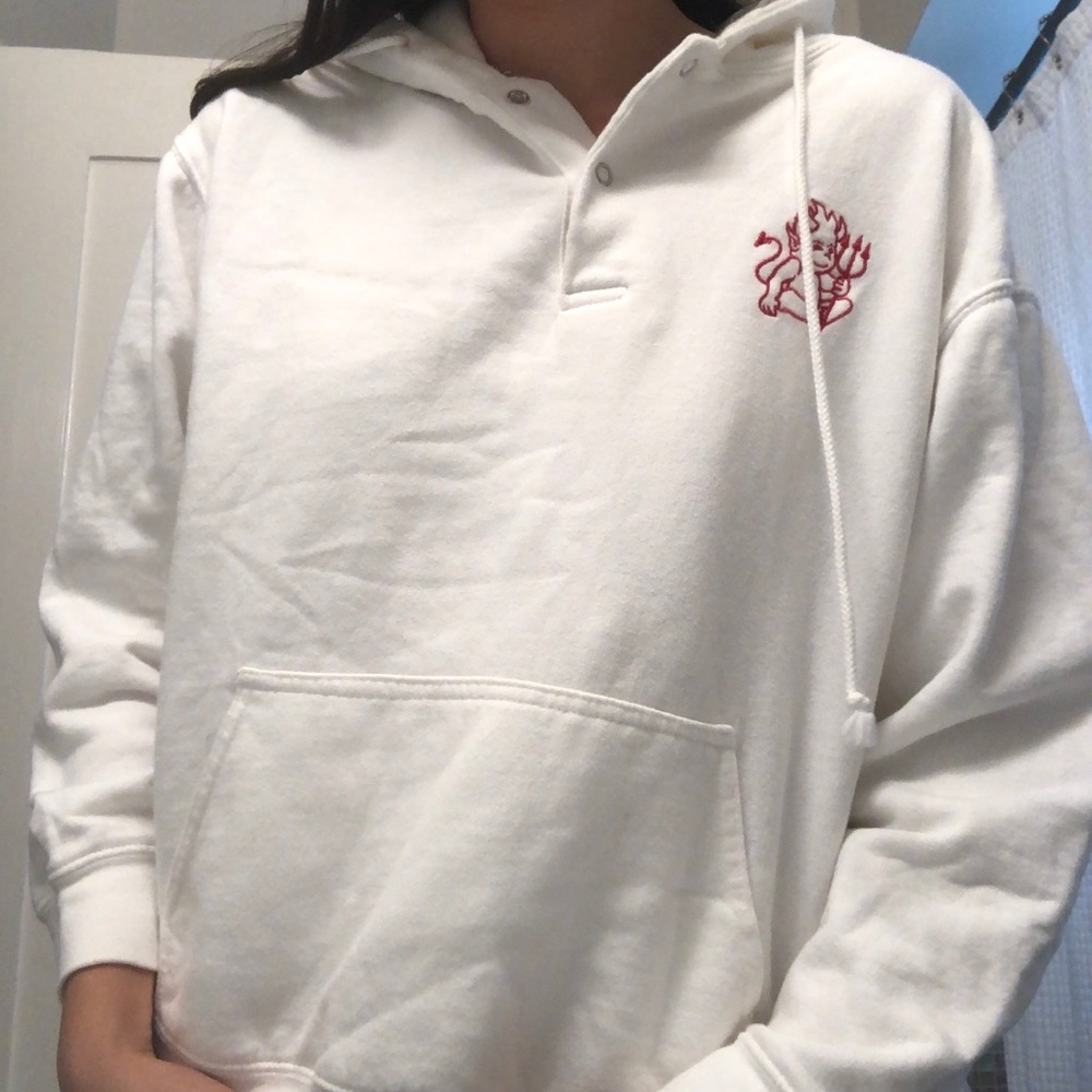 SOLD! RARE brandy melville button up devil hoodie!